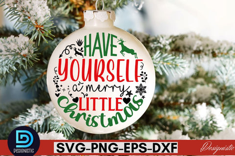 Christmas round door sign SVG Bundle, Christmas Ornament SVG Bundle SVG DESIGNISTIC 