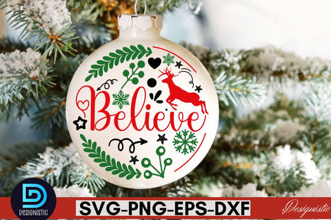 Christmas round door sign SVG Bundle, Christmas Ornament SVG Bundle SVG DESIGNISTIC 