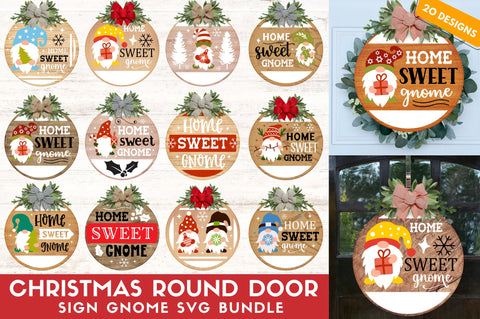 Christmas Round gnome Svg Bundle SVG Regulrcrative 