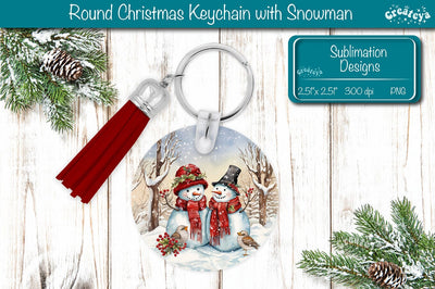 Christmas Round Keychain Sublimation PNG keychain template Sublimation Createya Design 