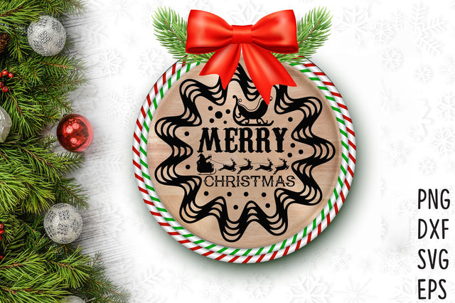 Christmas Round Ornament or Sign SVG SVG Rupkotha 