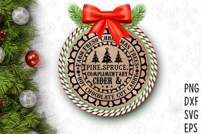 Christmas Round Ornament or Sign SVG SVG Rupkotha 