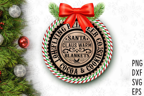 Christmas Round Ornament or Sign SVG SVG Rupkotha 