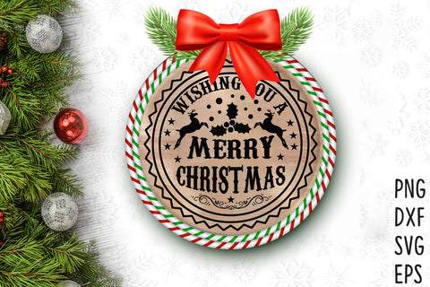 Christmas Round Ornament or Sign SVG SVG Rupkotha 