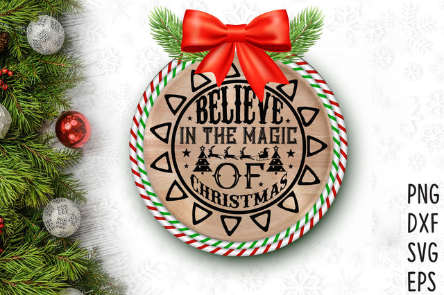 Christmas Round Ornament or Sign SVG SVG Rupkotha 