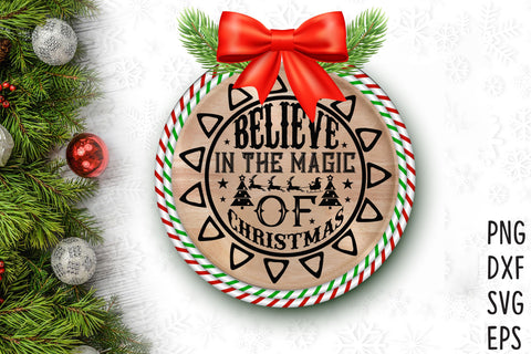 Christmas Round Ornament or Sign SVG SVG Rupkotha 
