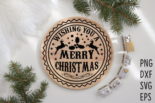 Christmas Round Ornament or Sign SVG SVG Rupkotha 