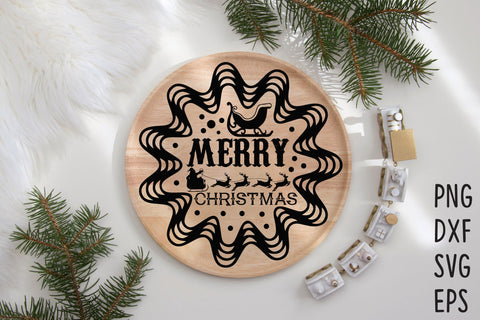 Christmas Round Ornament or Sign SVG SVG Rupkotha 