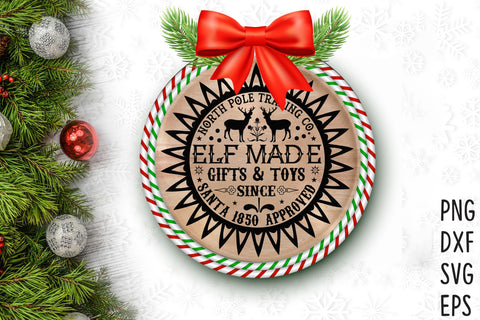 Christmas Round Ornament or Sign SVG SVG Rupkotha 