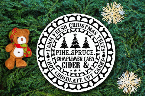 Christmas Round Ornament or Sign SVG SVG Rupkotha 