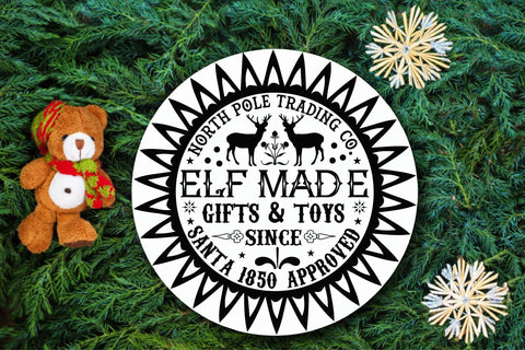 Christmas Round Ornament or Sign SVG SVG Rupkotha 