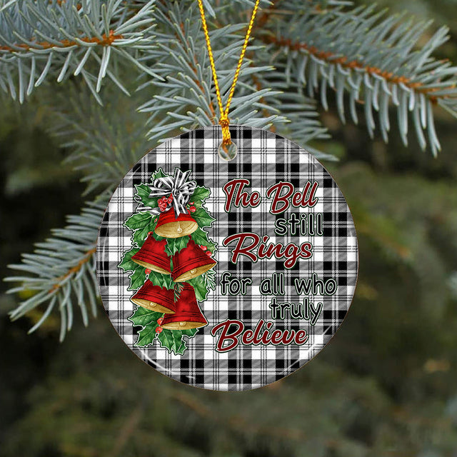 Christmas Round Ornament PNG for Sublimation, Circle Ornament Design, Digital Download, The Bell Still Rings, Buffalo Plaid Sublimation CaldwellArt 