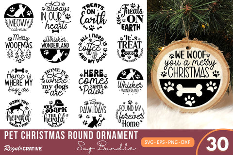 Christmas Round Ornament SVG Bundle SVG Regulrcrative 