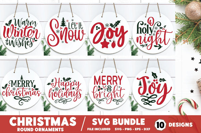 Christmas Round Ornaments SVG Bundle SVG Ariyan 