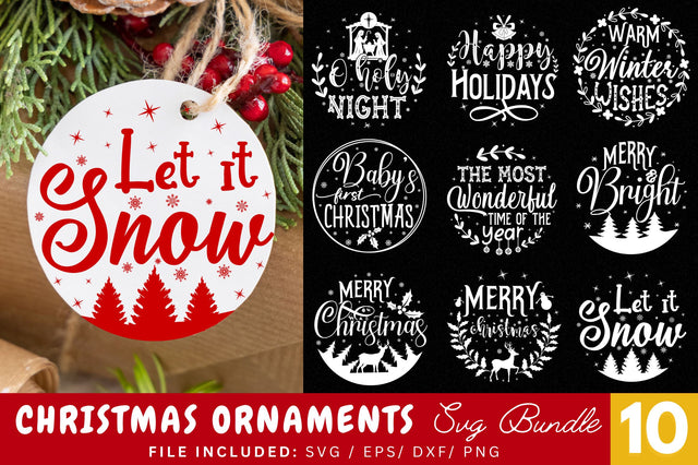 Christmas Round Ornaments SVG Bundle SVG Regulrcrative 