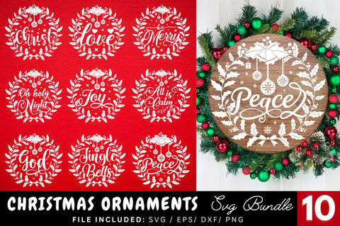 Christmas Round Ornaments SVG Bundle SVG Regulrcrative 