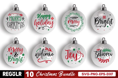 Christmas Round Ornaments SVG Bundle SVG Regulrcrative 