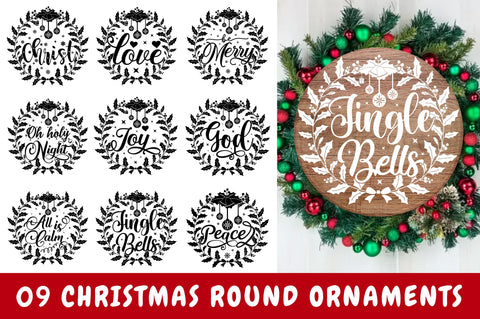 Christmas Round Ornaments SVG Bundle SVG Regulrcrative 