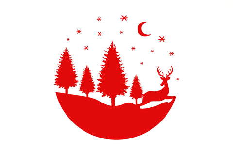 Christmas Round Scene SVG Design SVG Regulrcrative 