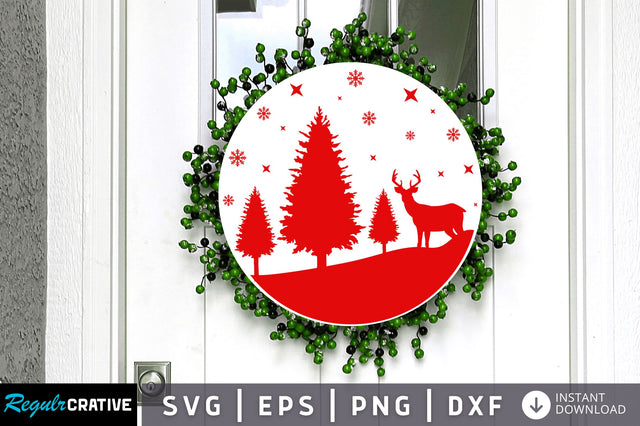 Christmas Round Scene SVG Design SVG Regulrcrative 