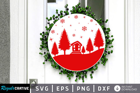 Christmas Round Scene SVG Design SVG Regulrcrative 