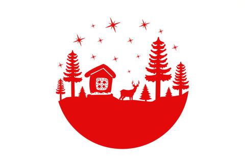 Christmas Round Scene SVG Design SVG Regulrcrative 