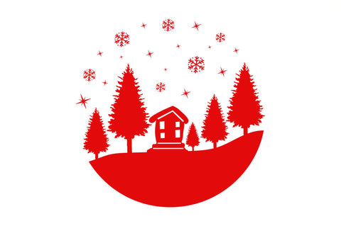Christmas Round Scene SVG Design SVG Regulrcrative 