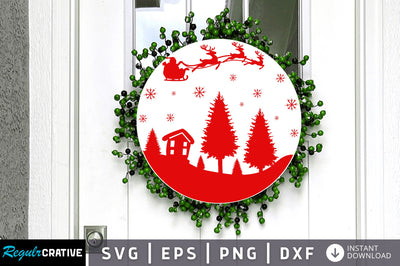 Christmas Round Scene SVG Design SVG Regulrcrative 