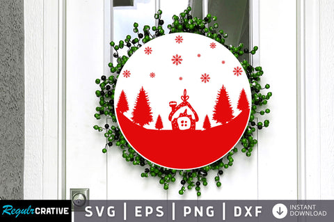 Christmas Round Scene SVG Design SVG Regulrcrative 