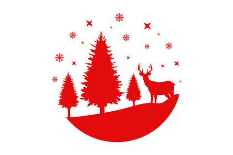Christmas Round Scene SVG Design SVG Regulrcrative 