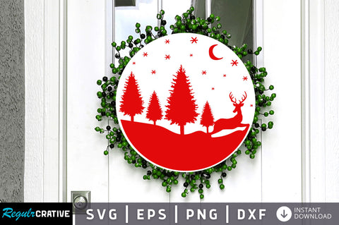 Christmas Round Scene SVG Design SVG Regulrcrative 