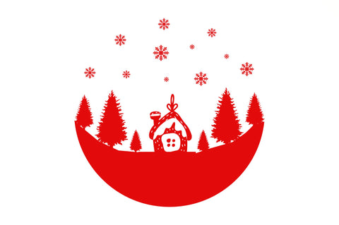Christmas Round Scene SVG Design SVG Regulrcrative 