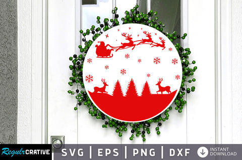 Christmas Round Scene SVG Design SVG Regulrcrative 
