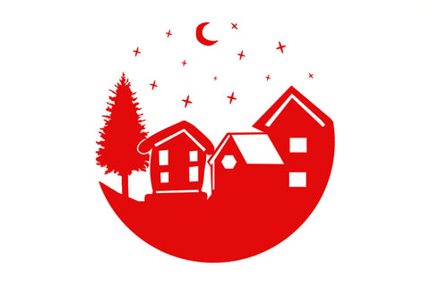 Christmas Round Scene SVG Design SVG Regulrcrative 