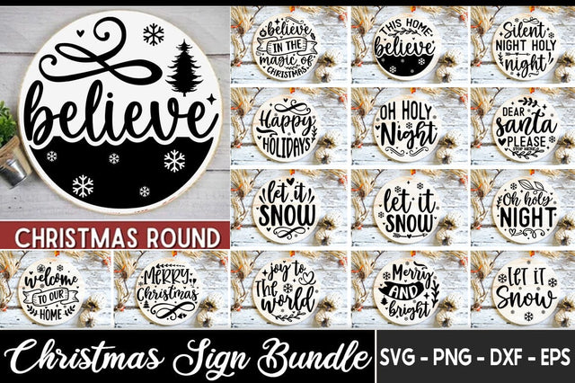 Christmas round sign bundle, Christmas round sign svg, Round sign bundle, Round sign quotes SVG etcify 