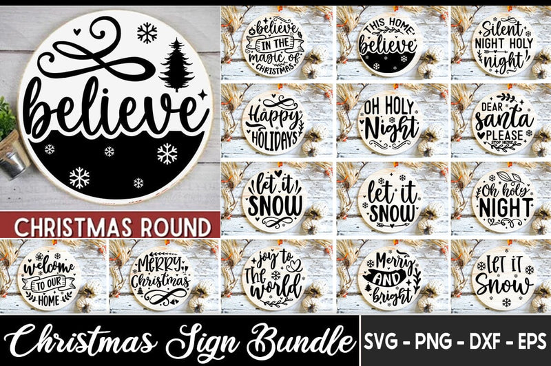Christmas round sign bundle, Christmas round sign svg, Round sign bundle, Round sign quotes SVG etcify 