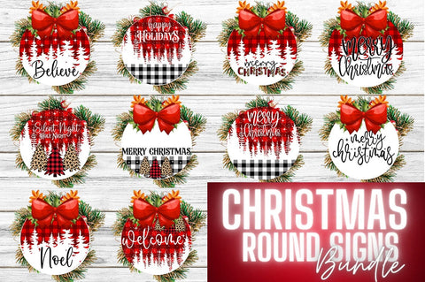 Christmas Round Sign Bundle SVG fokiira 