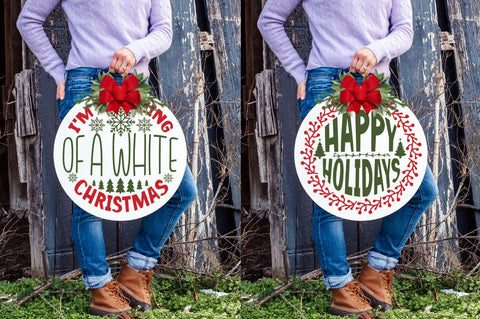 Christmas Round sign Bundle SVG Regulrcrative 