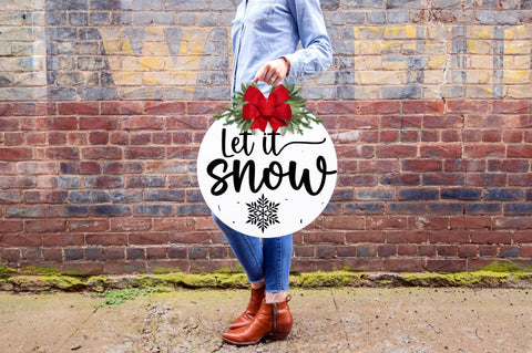 Christmas Round Sign Bundle SVG Regulrcrative 