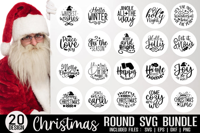 Christmas Round Sign Design Bundle SVG etcify 