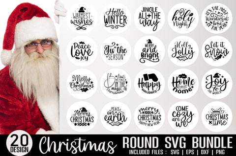 Christmas Round Sign Design Bundle SVG etcify 