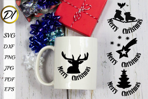 Christmas Round sign Design. Christmas SVG. Laser Cut SVG Evgenyia Guschina 