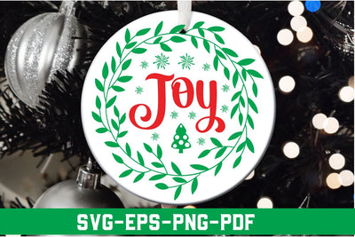 Christmas round sign, joy SVG BB Type Studios 