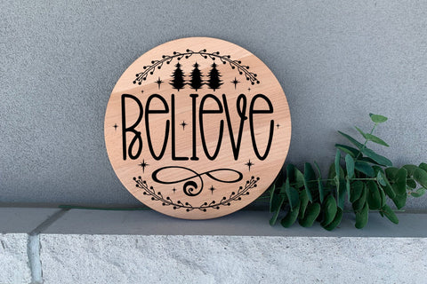 Christmas Round Sign SVG - Believe SVG CraftLabSVG 