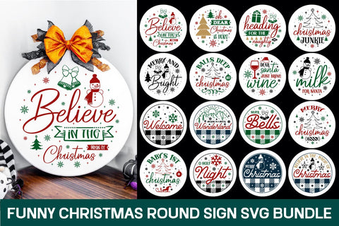 Christmas Round Sign svg Bundle | Round Christmas Sign | Door Sign SVG designmaster24 