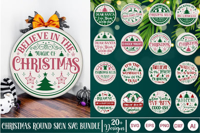 Christmas Round Sign SVG Bundle Sublimation SVGs,Quotes and Sayings,Food & Drink,On Sale, Print & Cut SVG DesignPlante 503 