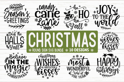 Christmas Round Sign SVG Bundle SVG akazaddesign 