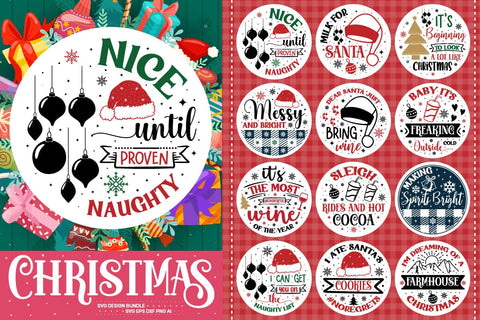 Christmas Round Sign Svg Bundle SVG designmaster24 