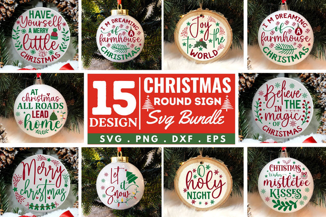 Christmas Round Sign SVG Bundle SVG Regulrcrative 