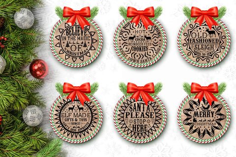 Christmas Round Sign SVG Bundle SVG Rupkotha 